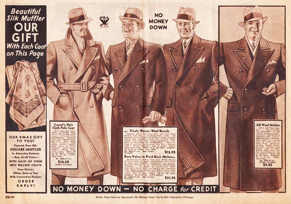 mens boys sweaters shirts ads 1937